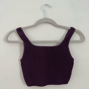 Aritzia: Babaton - Sculpt Knit Square-neck Cropped Tank XS in Purple